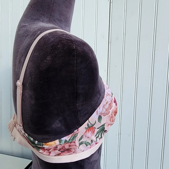 Express Intimates Pink Mesh Bra Soft Unlined Bralette Sz Large Pull Over L - Picture 5 of 12